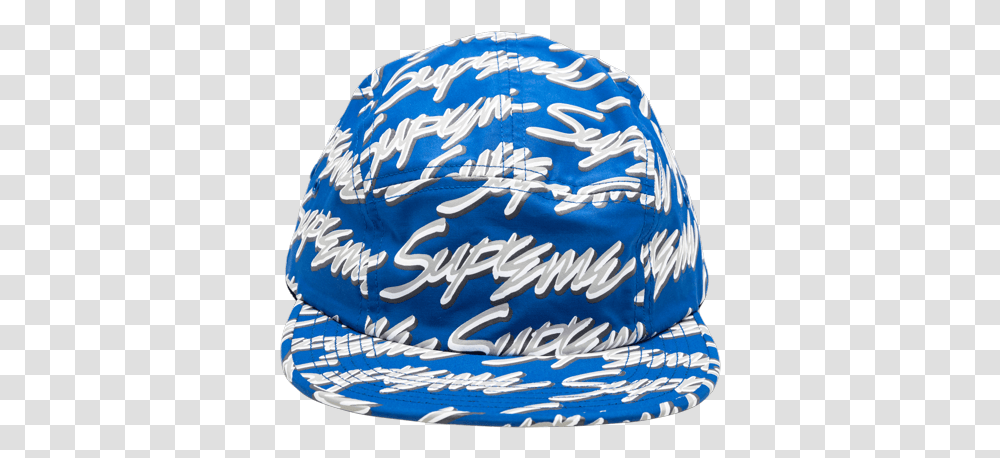 Supreme Signature Script Logo Camp Cap Ss Baseball Cap, Apparel, Hat, Birthday Cake Transparent Png