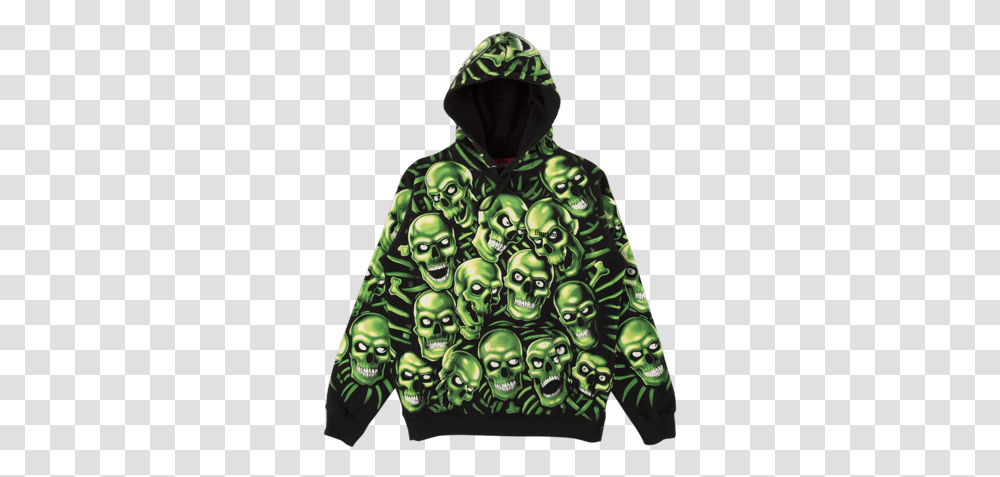 Supreme Skull Pile Hooded Sweatshirt Ss Supreme Skull Pile Hoodie, Apparel, Sweater, Coat Transparent Png