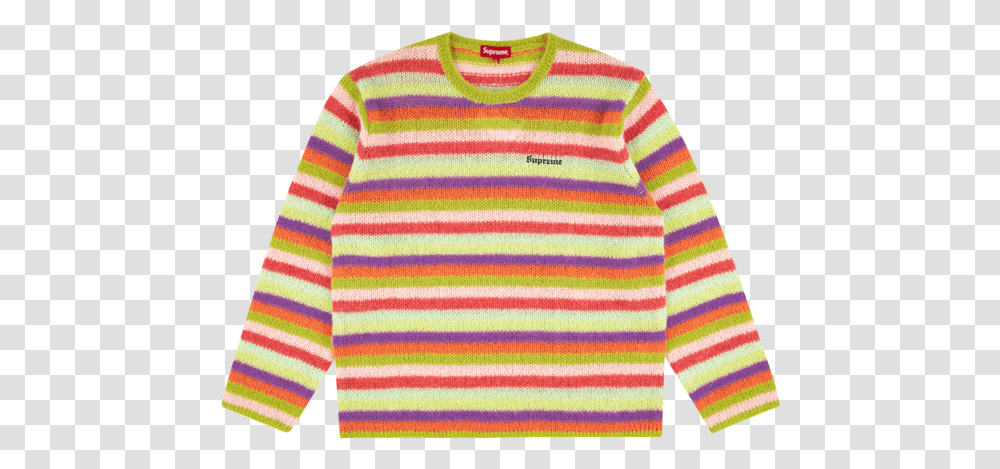 Supreme Stripe Mohair Sweater Fw Wheres Wally World Book Day Ideas, Apparel, Long Sleeve, Rug Transparent Png