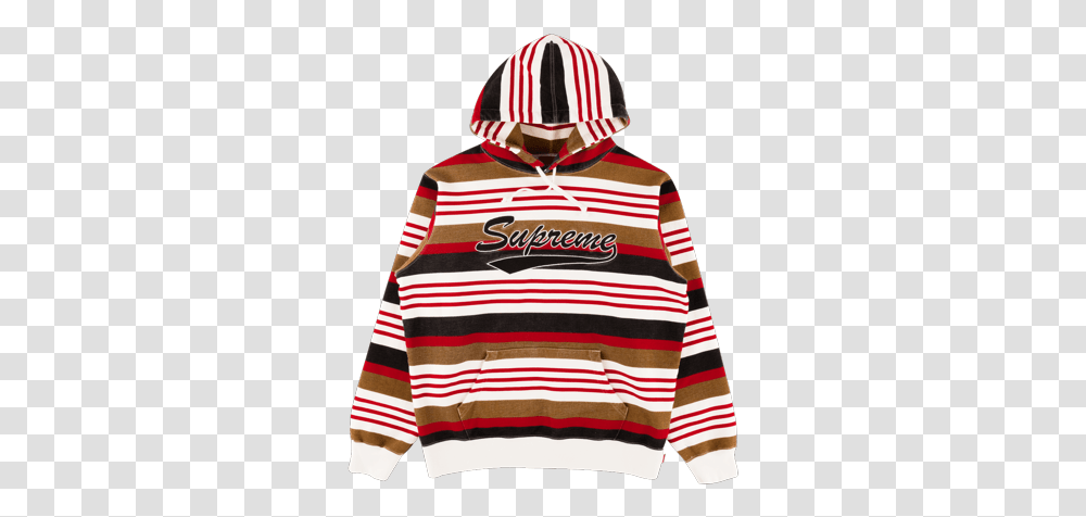 Supreme Striped Hooded Sweatshirt Quotss Supreme Striped Hoodie Red Brown, Apparel, Helmet, Sweater Transparent Png