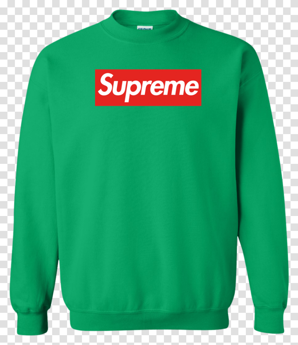 Supreme Sweater Irish Green Shipping Worldwide Sweatshirt, Apparel, Sleeve, Long Sleeve Transparent Png