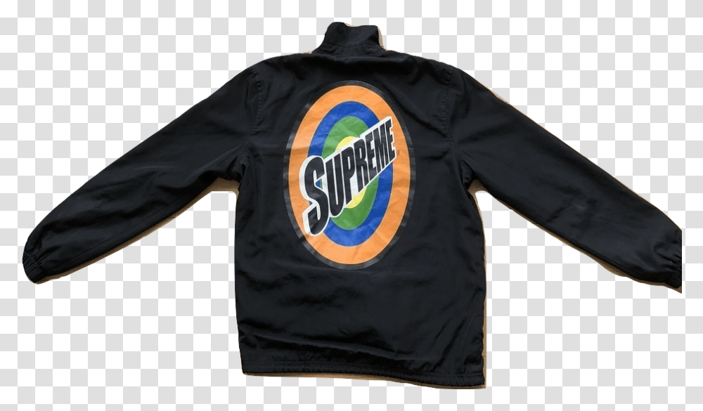 Supreme Tide Logo Coach Jacket Black Long Sleeve, Clothing, Apparel, Shirt, T-Shirt Transparent Png