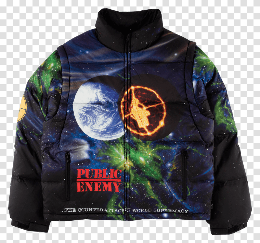 Supreme Udc Public Enemy Puffy Jacket Ss Fear Of A Black Planet, Apparel, Sweatshirt, Sweater Transparent Png