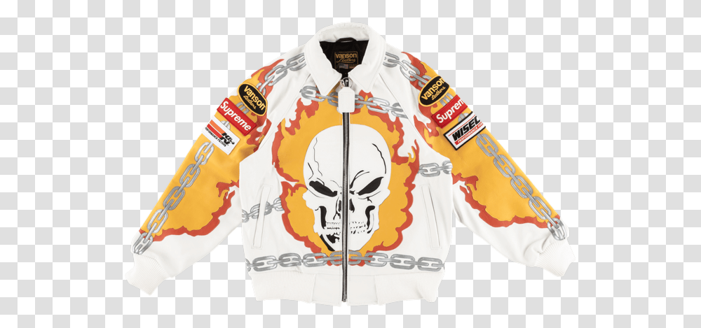 Supreme Vanson Leather Ghost Rider Sleeves, Apparel, Shirt, Coat Transparent Png