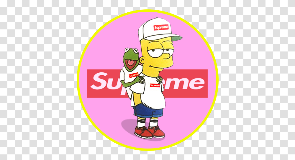 Supreme Wallpaper With Bart Pink Panther Supreme, Person, Text, Label, Poster Transparent Png