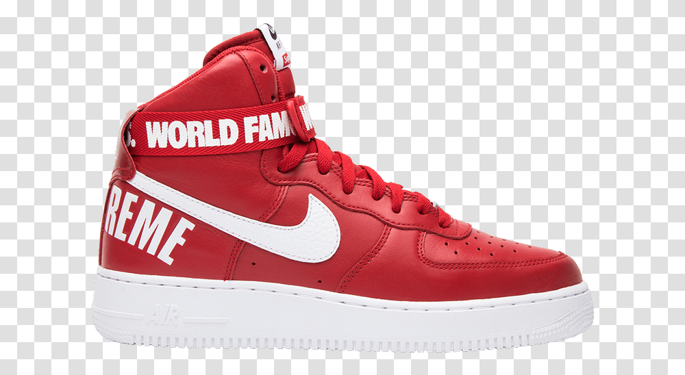 Supreme X Air Force 1 High Sp 'red' Nike Supreme Air Force 2019, Shoe, Footwear, Clothing, Apparel Transparent Png