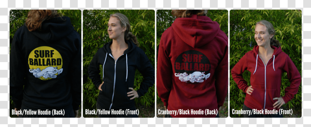 Surf Ballard Xip Up Unisex Hoodies In Black And Cranberry Hoodie, Apparel, Sweatshirt, Sweater Transparent Png