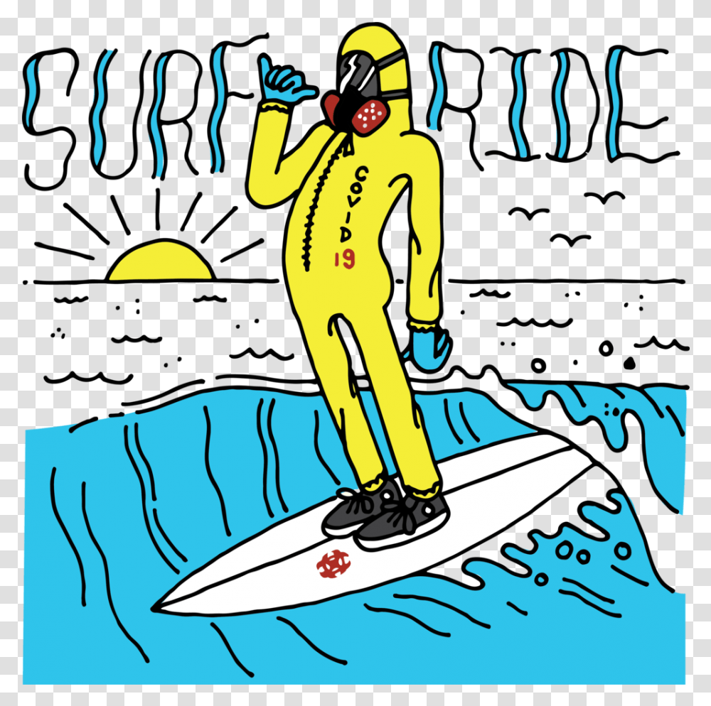 Surf Ride Illustration, Sea, Outdoors, Water, Nature Transparent Png