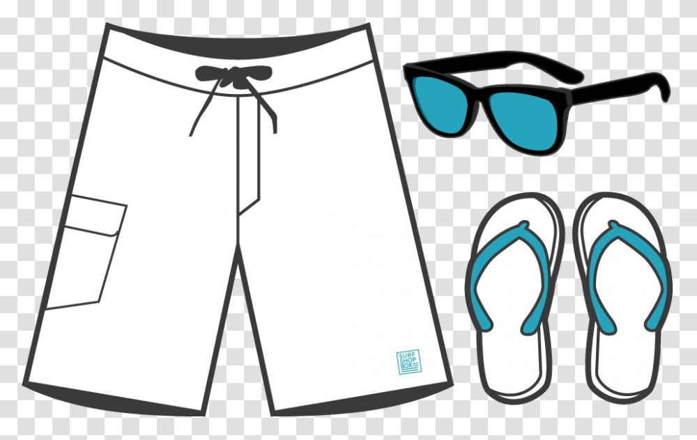 Surfboard Clipart Surf Shorts, Apparel, Footwear, Glasses Transparent Png