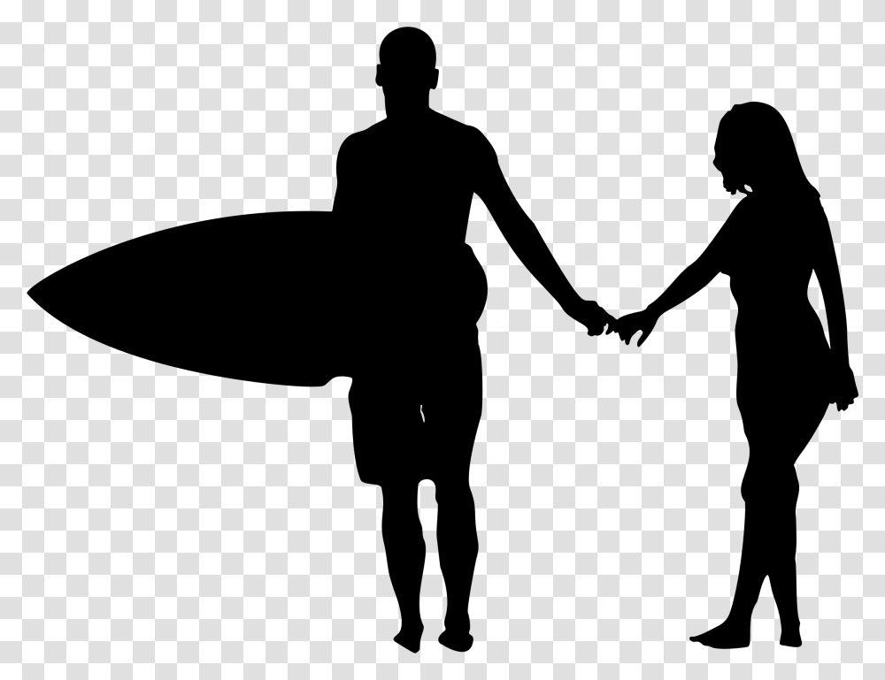 Surfer Couple Silhouette Icons, Gray, World Of Warcraft Transparent Png