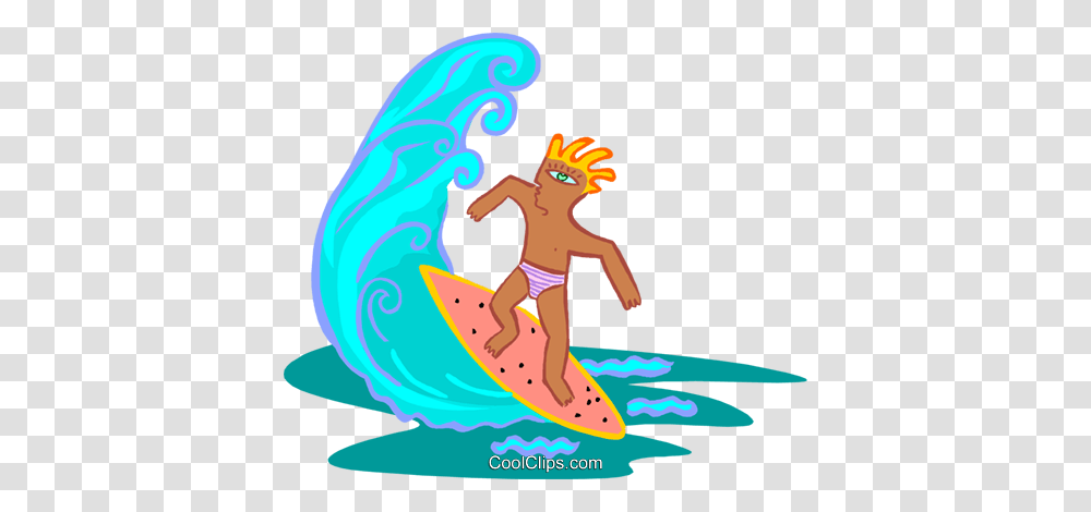 Surfer Man Royalty Free Vector Clip Art Illustration, Sea, Outdoors, Water, Nature Transparent Png
