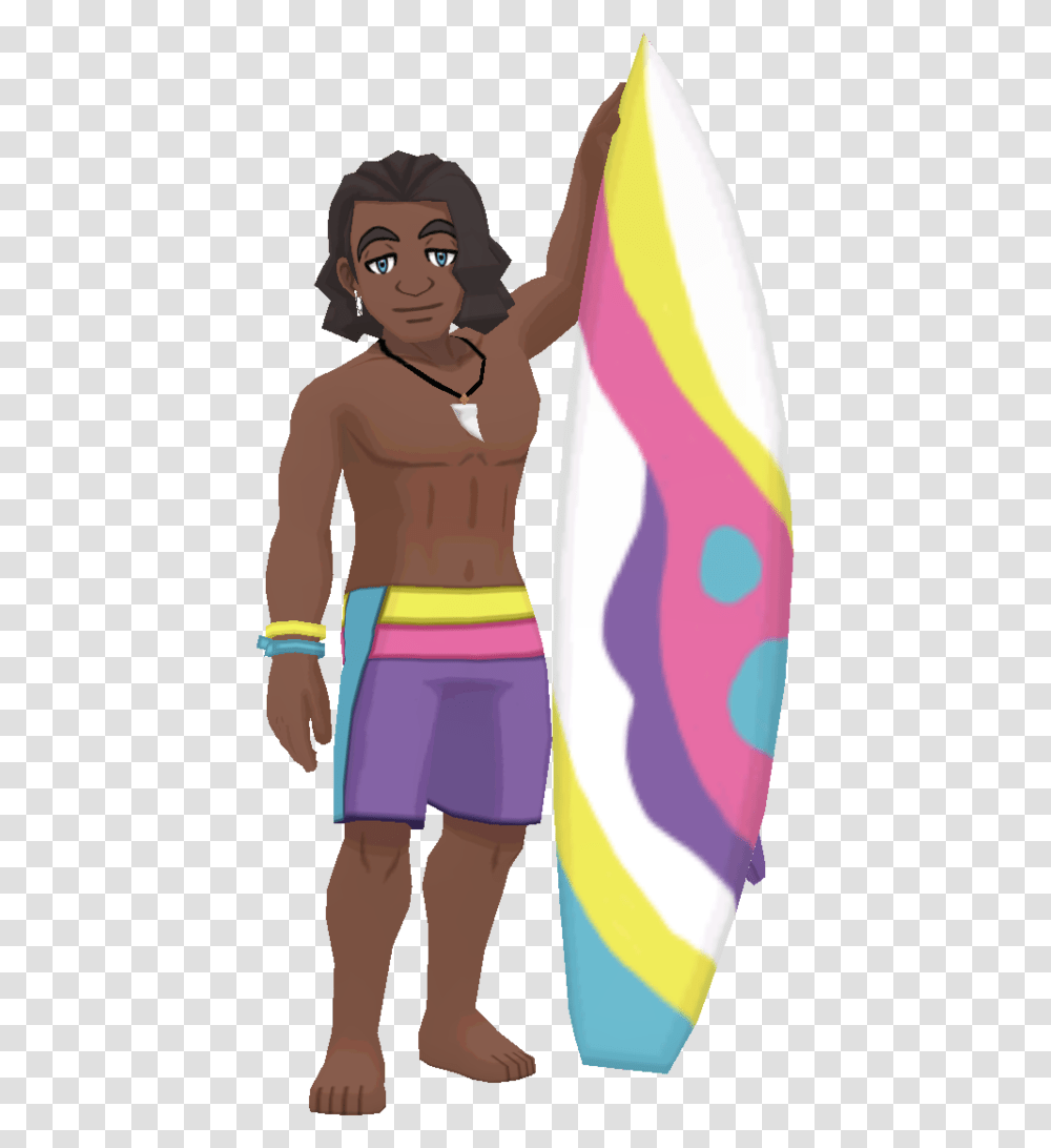 Surfer Pokemon Ultra Sun Surfer, Person, Sea, Outdoors, Water Transparent Png