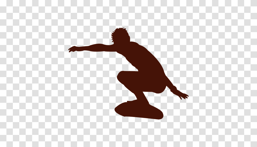 Surfing Board Squat, Person, People, Kicking, Silhouette Transparent Png