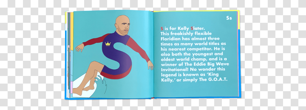 Surfing Legends Alphabet Book Stretches, Text, Person, Word, Page Transparent Png