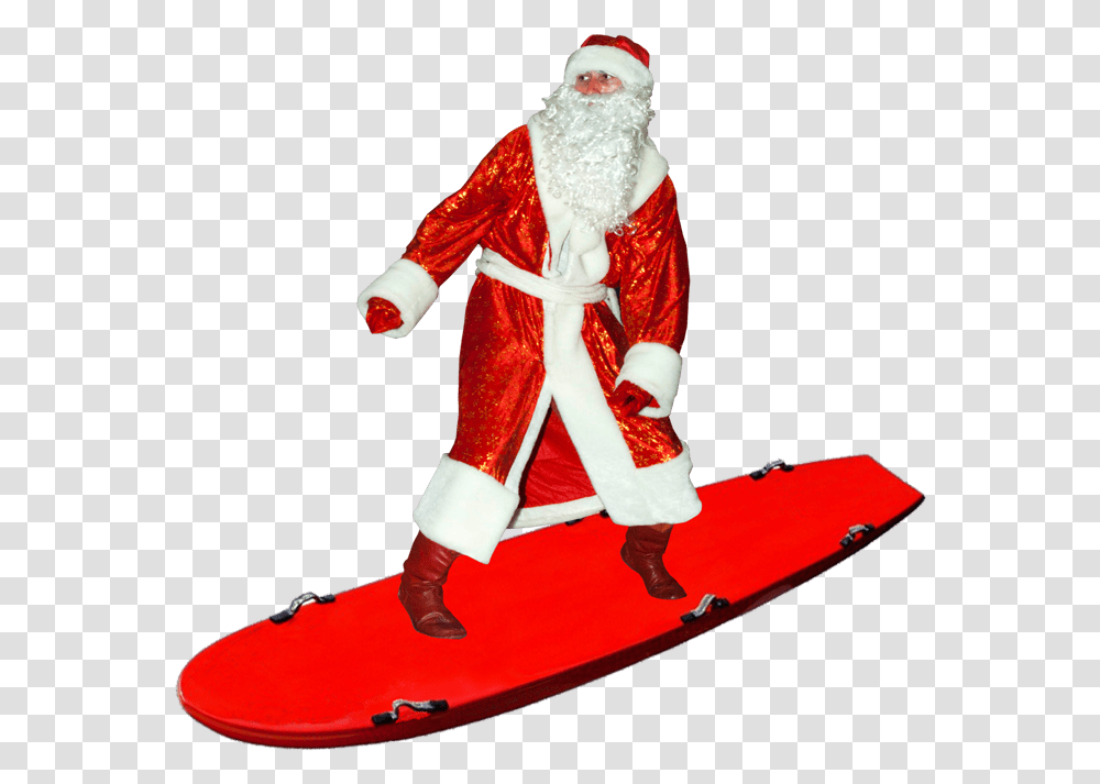 Surfing Santa Background Free Images Christmas Santa Background, Person, Human, Figurine, Outdoors Transparent Png