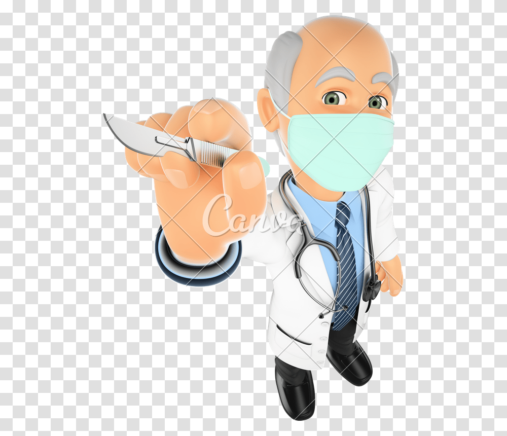 Surgeon Clipart Scalpel Thumb Up Doctor Cartoon, Person, Tie, Accessories, Necktie Transparent Png