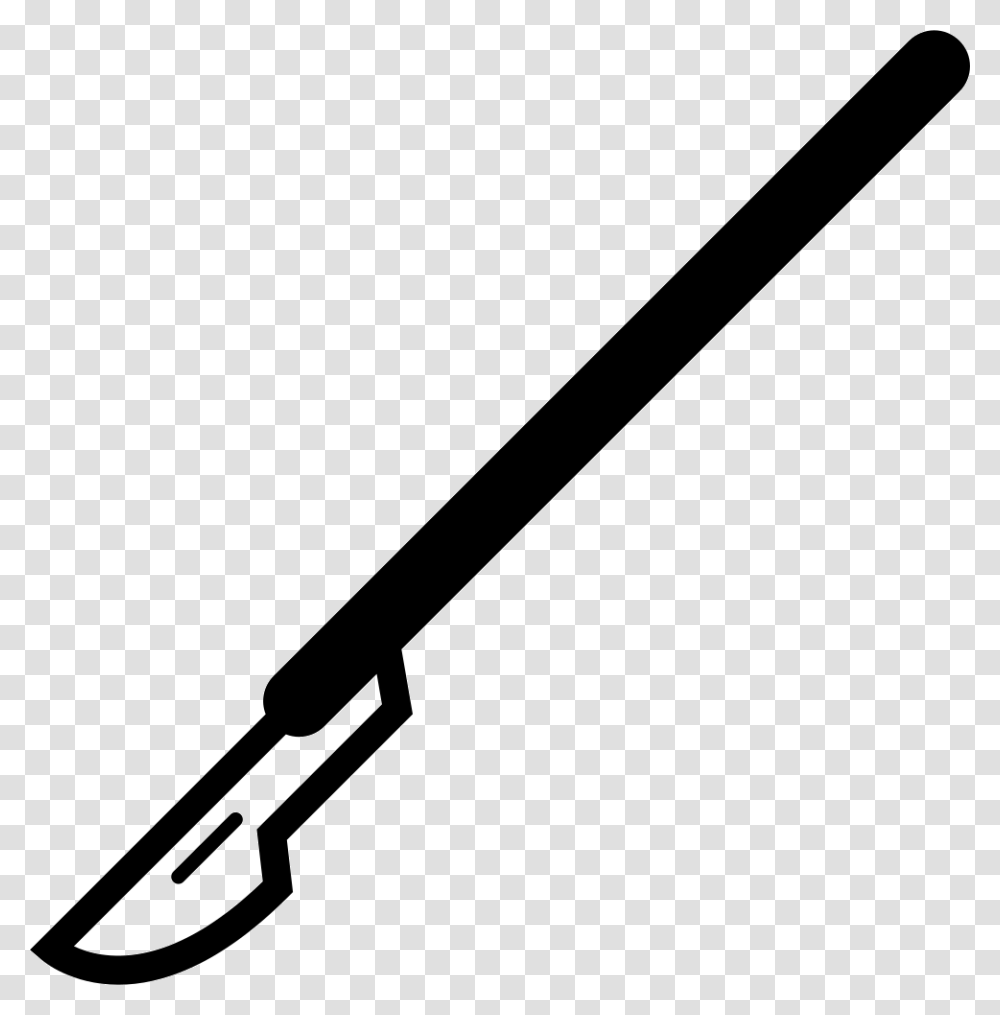 Surgery Knife Pencil Pic Black And White, Baseball Bat, Tool, Silhouette, Weapon Transparent Png