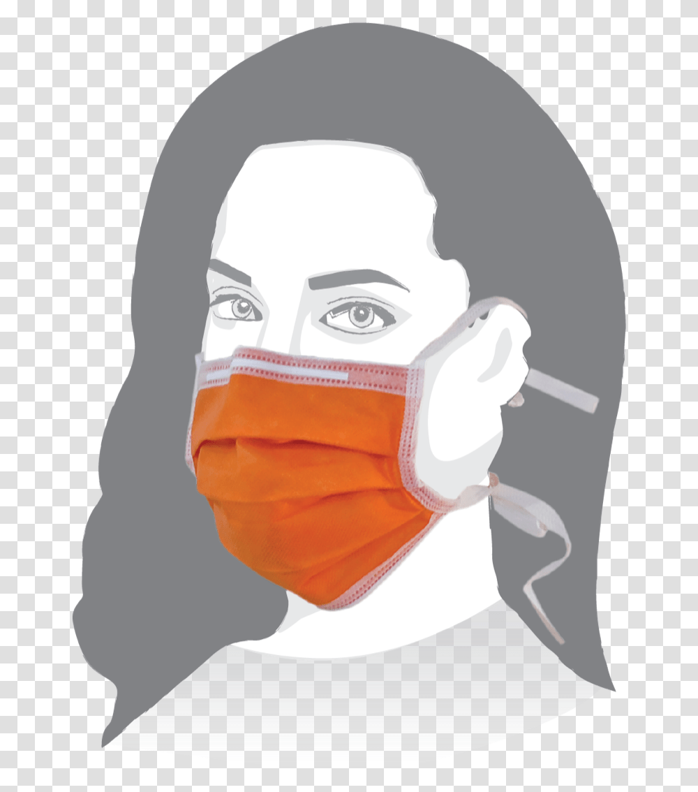 Surgical Mask Orange Colour Face Mask, Person, Human, Surgeon, Doctor Transparent Png