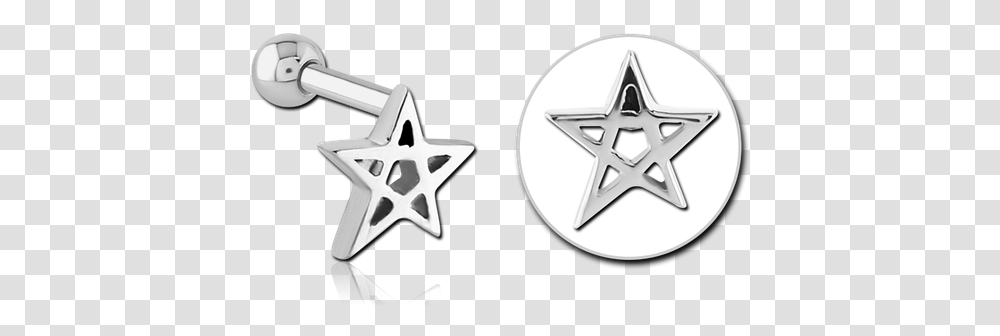 Surgical Steel Grade 316l Star Tragus Micro Barbell Solid, Symbol, Star Symbol, Wand Transparent Png