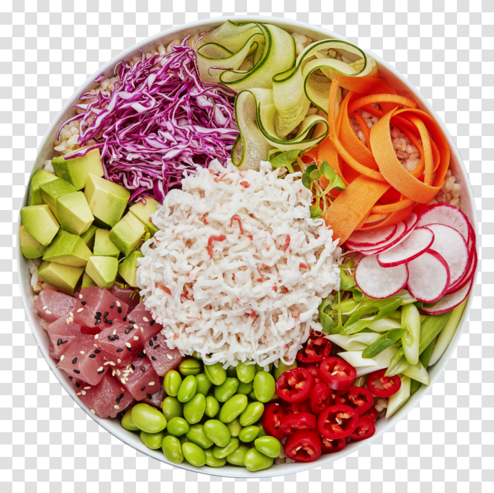Surimi Poke Bowl Salad, Dish, Meal, Food, Plant Transparent Png