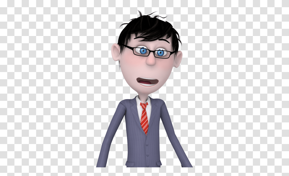 Surprised Cartoon Guy, Tie, Accessories, Person, Head Transparent Png