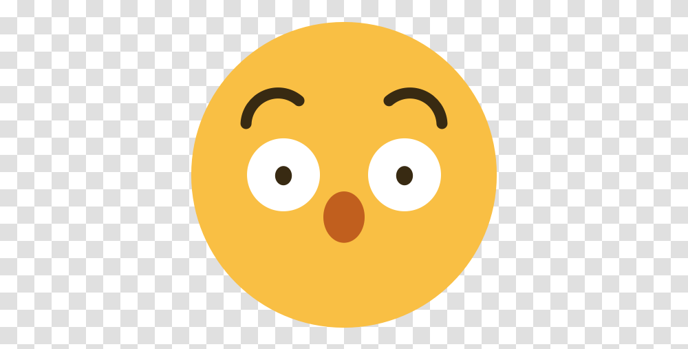 Surprised Emoticon Emoji Symbol Emoji Surpreso, Text, Rattle, Number, Food Transparent Png