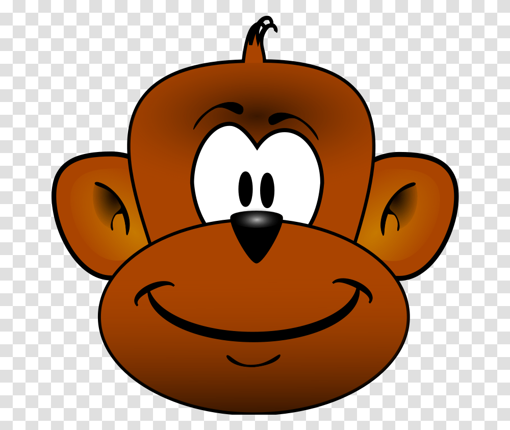 Surprised Face Clip Art Clipartsco Cartoon Monkey Face Clipart, Food, Sea Life, Animal, Seafood Transparent Png