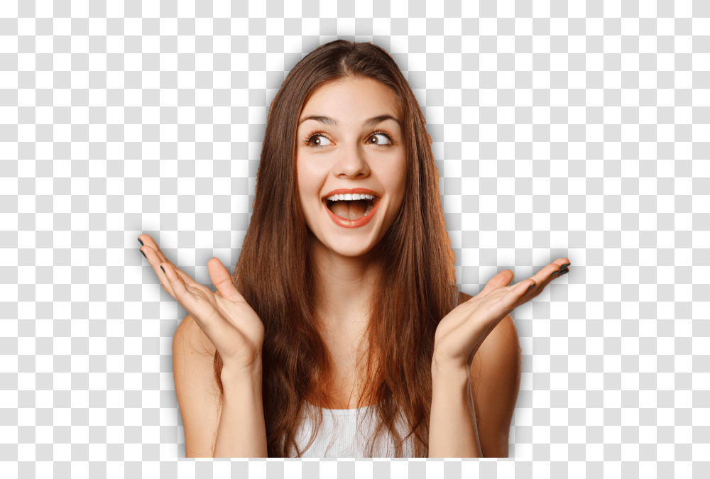 Surprised Girl Happy Woman, Person, Human, Face, Female Transparent Png