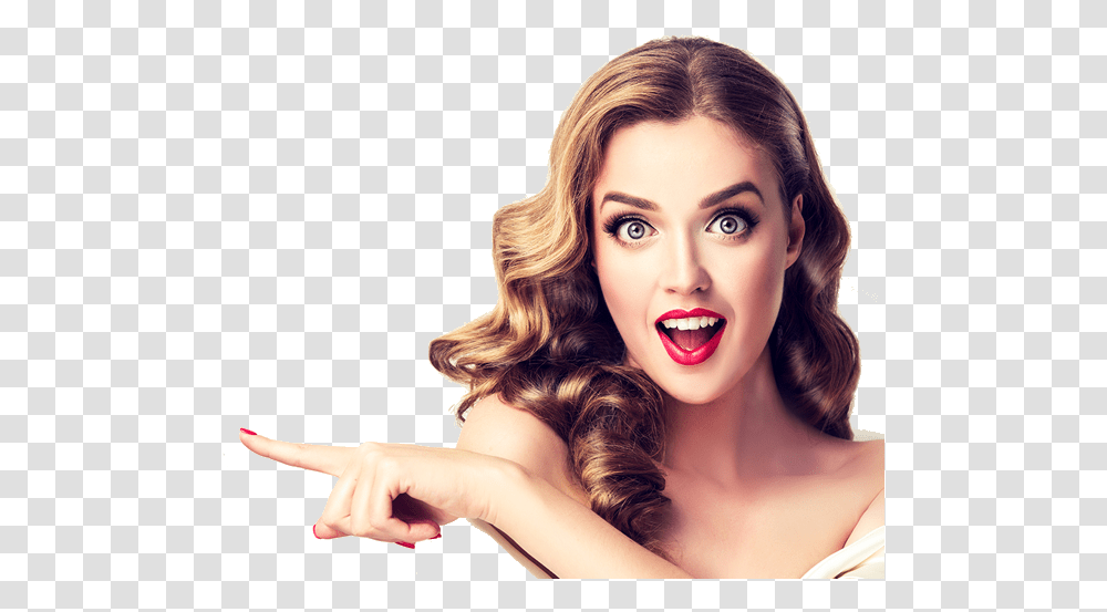 Surprised Girl, Person, Female, Face, Lipstick Transparent Png