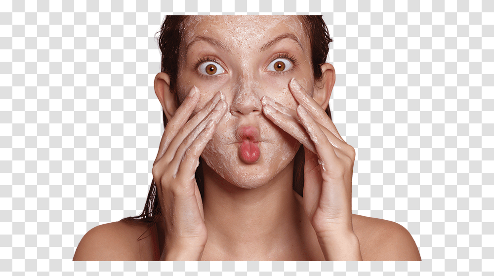 Surprised Girl St Ives Avocado Amp Honey Face Scrub, Person, Human, Skin, Finger Transparent Png