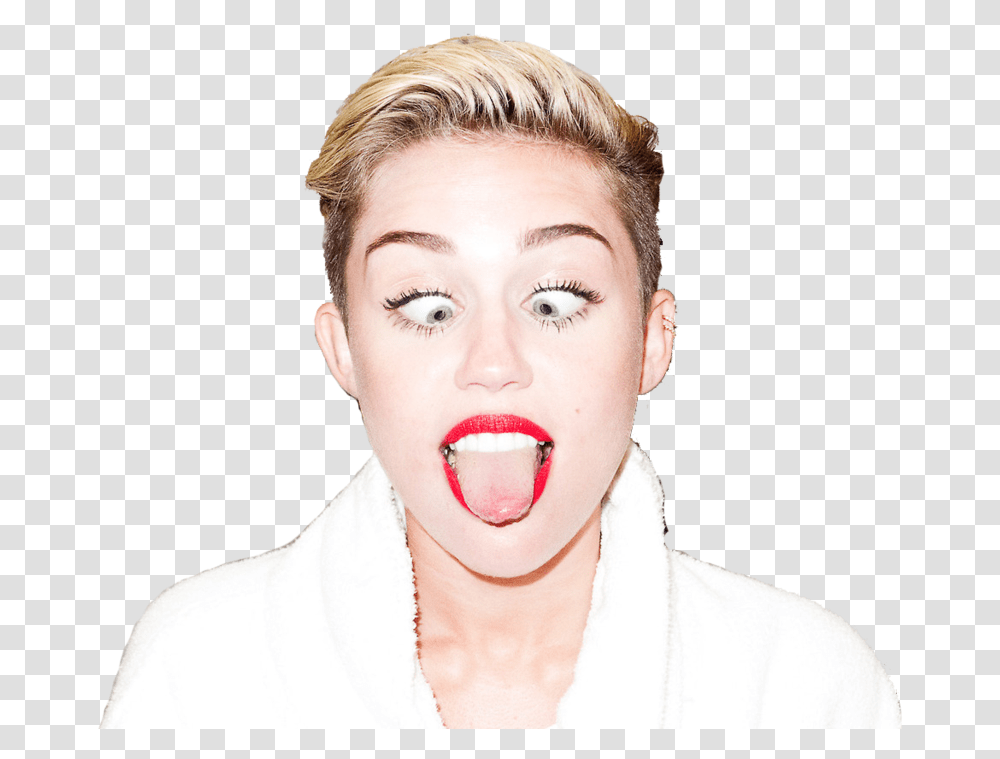 Surprised Miley Cyrus Tongue Wrecking Ball, Person, Human, Mouth, Lip Transparent Png