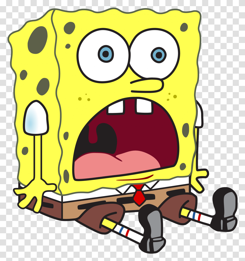 Surprised Spongebob Spongebob Sitting, Pillow, Cushion Transparent Png