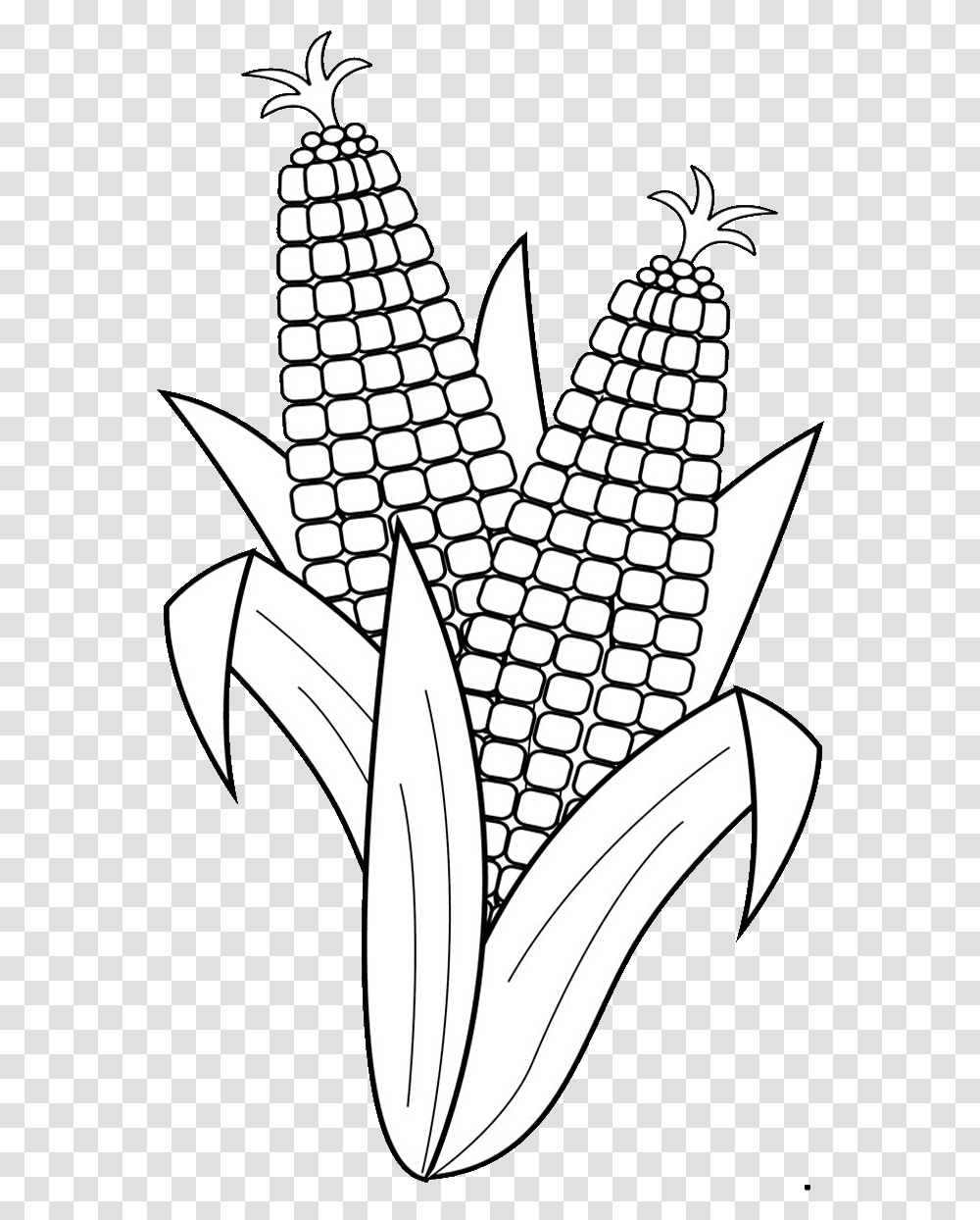 Surprising Corn Clipart For Free Fruits And Vegetables Clipart Black And White, Plant, Food, Zebra, Wildlife Transparent Png
