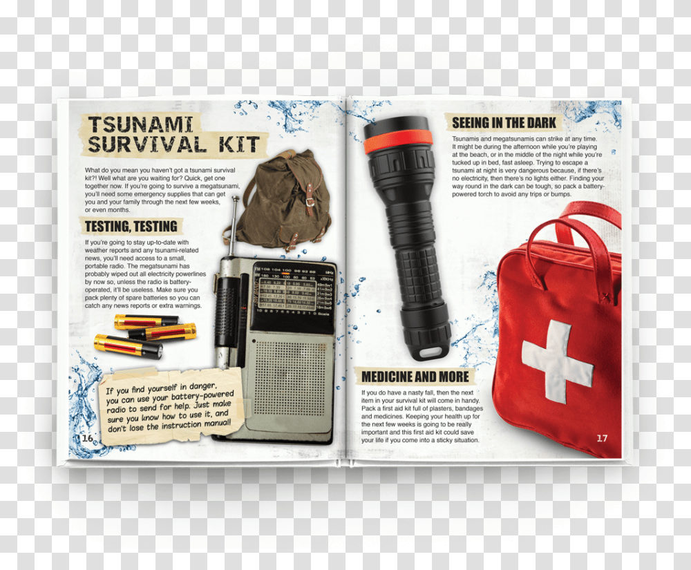 Surviving A Megatsunami Medical Bag, Lamp, Flashlight, First Aid, Text Transparent Png