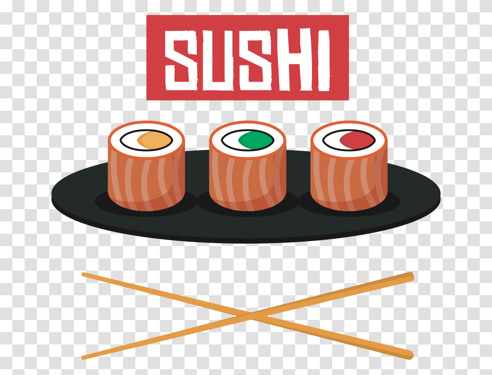 Sushi And Chopsticks Sushi, Label, Beverage, Food Transparent Png
