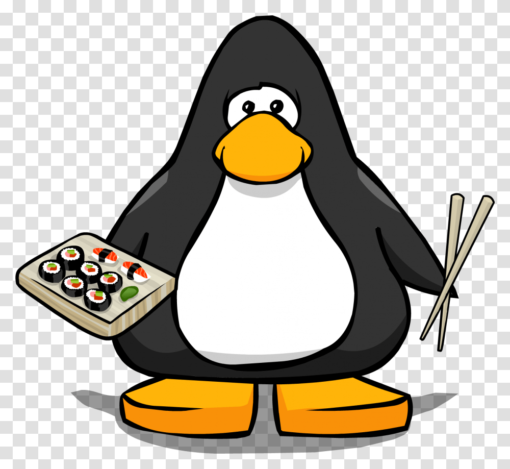 Sushi Cartoon Penguin With A Santa Hat, Animal, Bird, King Penguin Transparent Png
