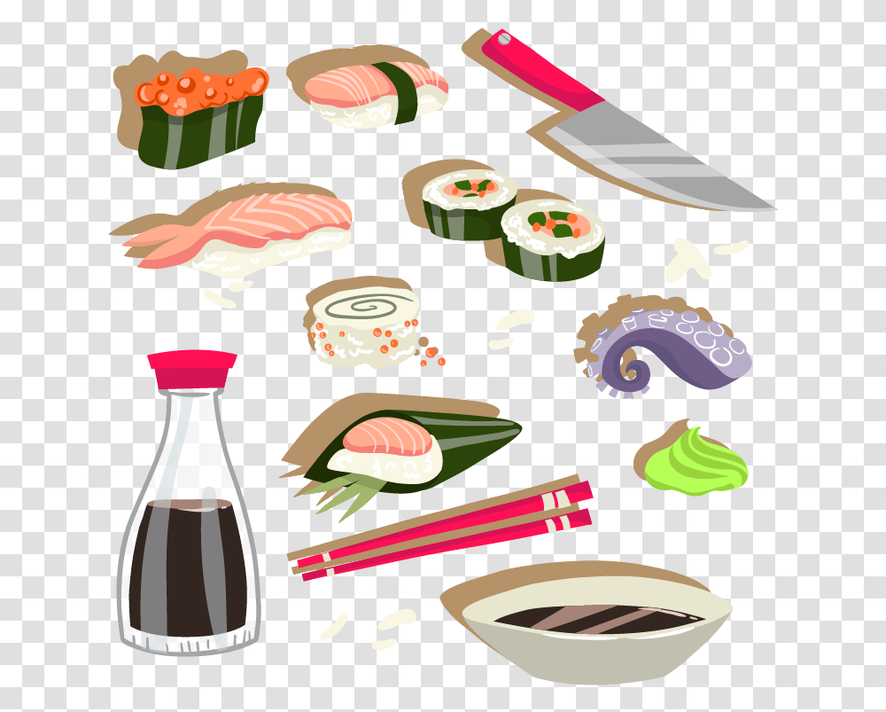 Sushi Clipart Free Japanese Cuisine, Food, Plant, Vegetable Transparent Png