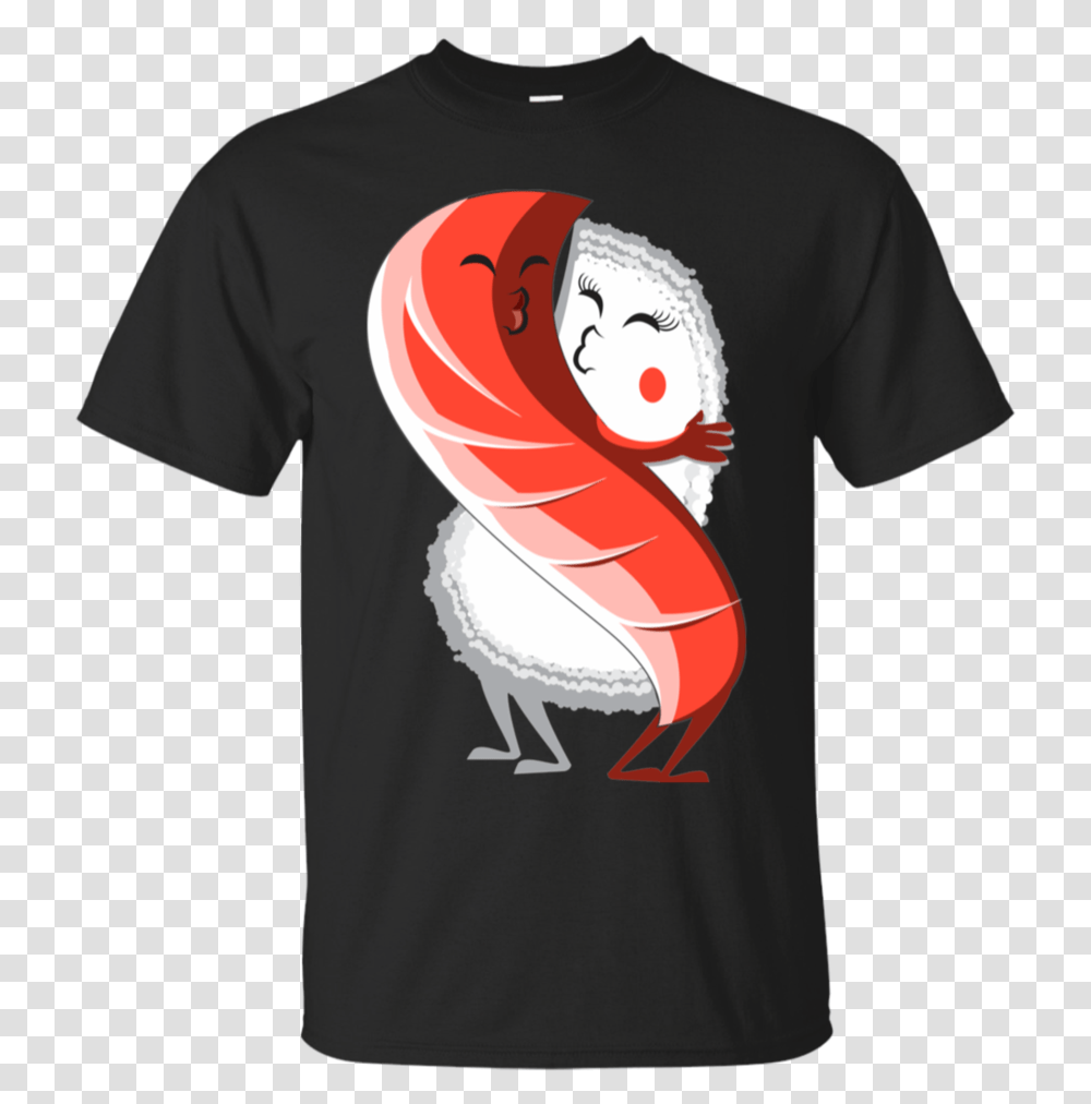 Sushi Hug Cute Kawaii Illustrative Graphic 100 Cotton Day Of Dead Basketball, Apparel, T-Shirt, Person Transparent Png