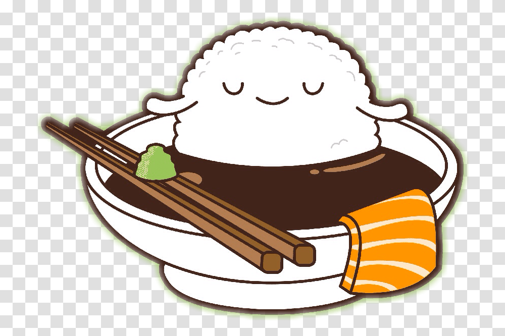 Sushi Kawaii Clipart Cartoon Cute Food Sushi, Outdoors, Label, Text, Nature Transparent Png