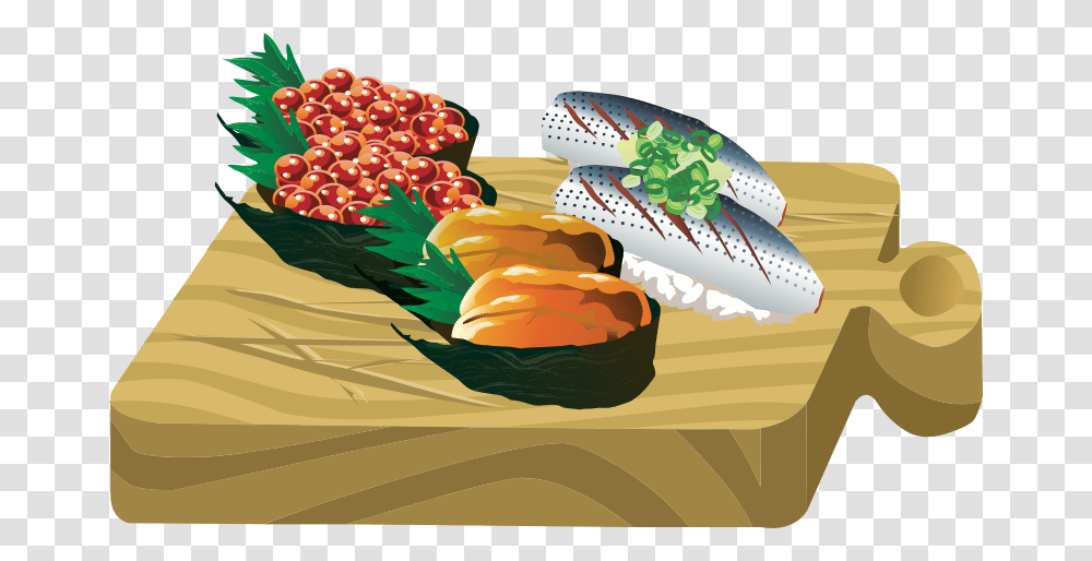 Sushi On A Board Food, Plant, Sweets, Fruit Transparent Png