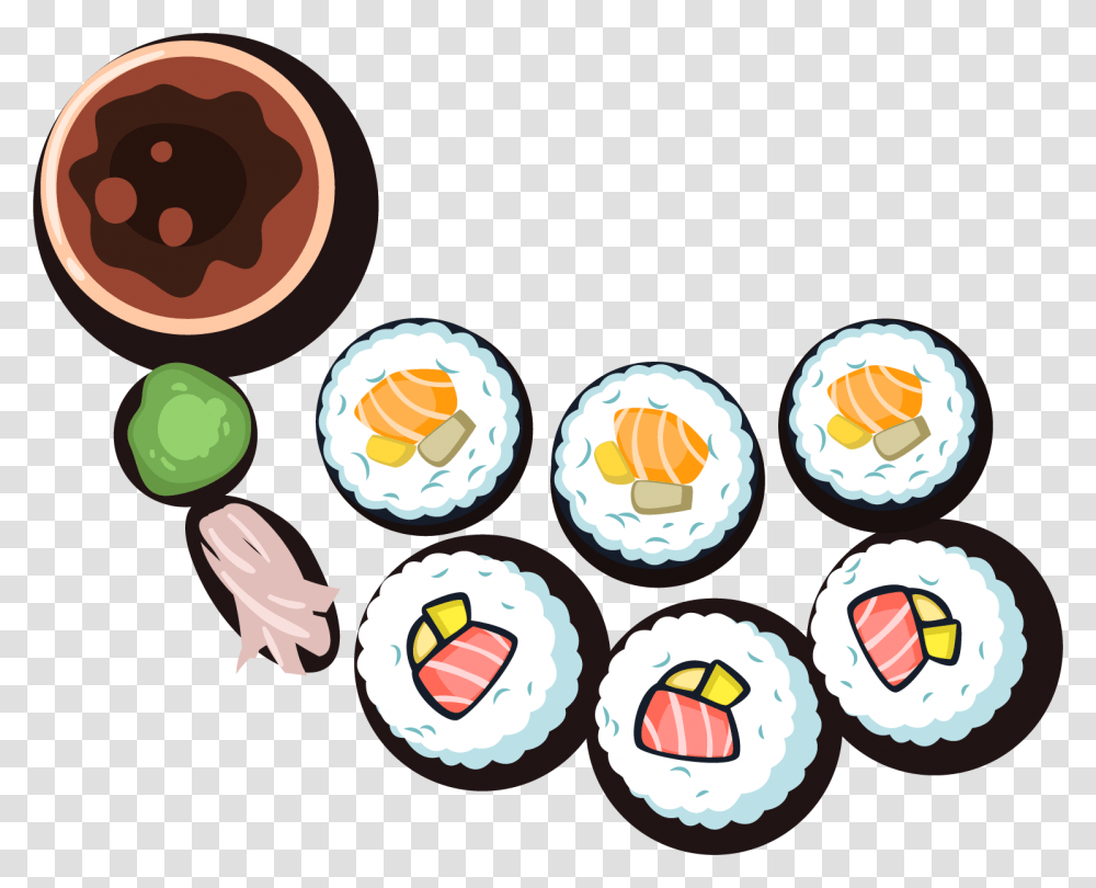 Sushi Onigiri Japanese Cuisine Illustration, Food, Egg Transparent Png