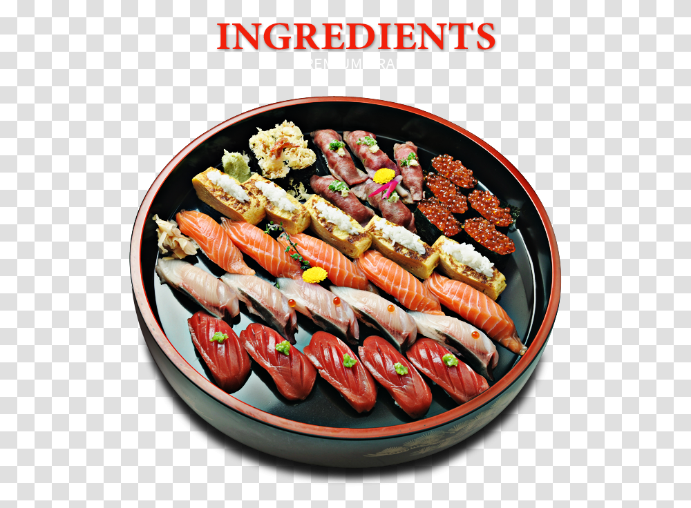Sushi, Platter, Dish, Meal, Food Transparent Png
