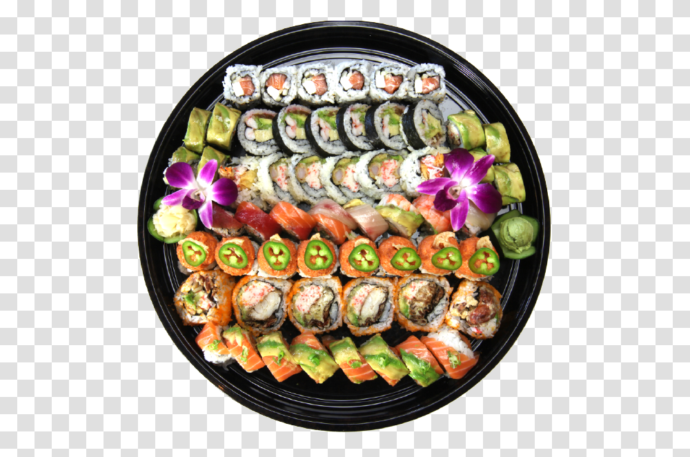 Sushi Platter Sushi Tray In, Dish, Meal, Food Transparent Png