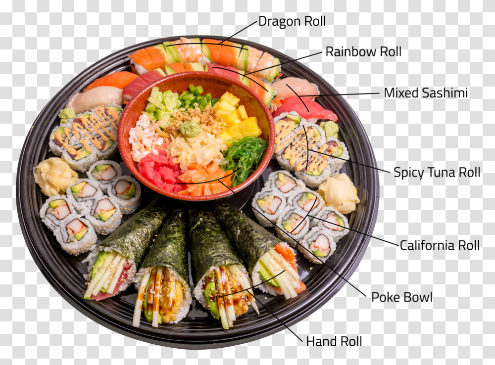 Sushi Roll, Meal, Food, Dish, Platter Transparent Png