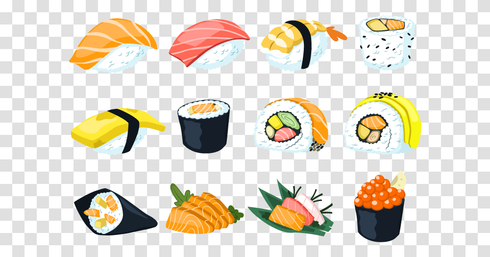 Sushi Salmon Cartoon, Food Transparent Png
