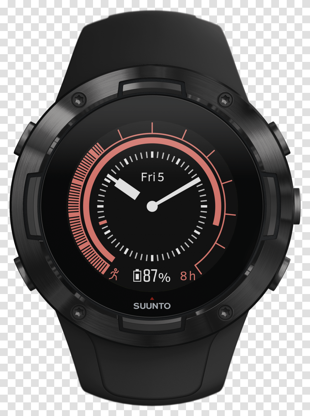 Suunto 5 All Black Gps, Wristwatch, Camera, Electronics, Digital Watch Transparent Png