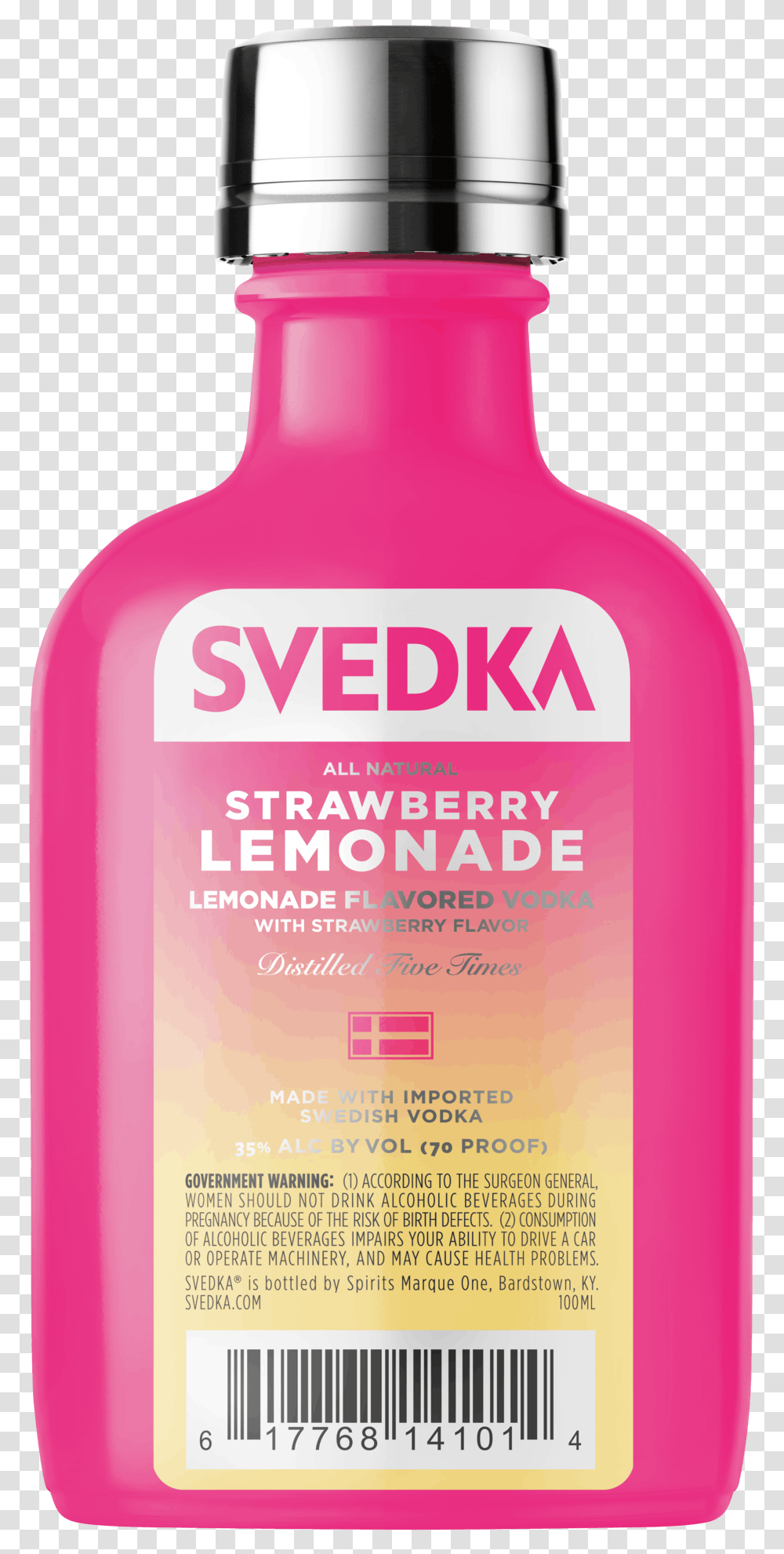 Svedka Strawberry Lemonade Vodka 100ml Bottle, Cosmetics, Lotion, Beverage, Drink Transparent Png