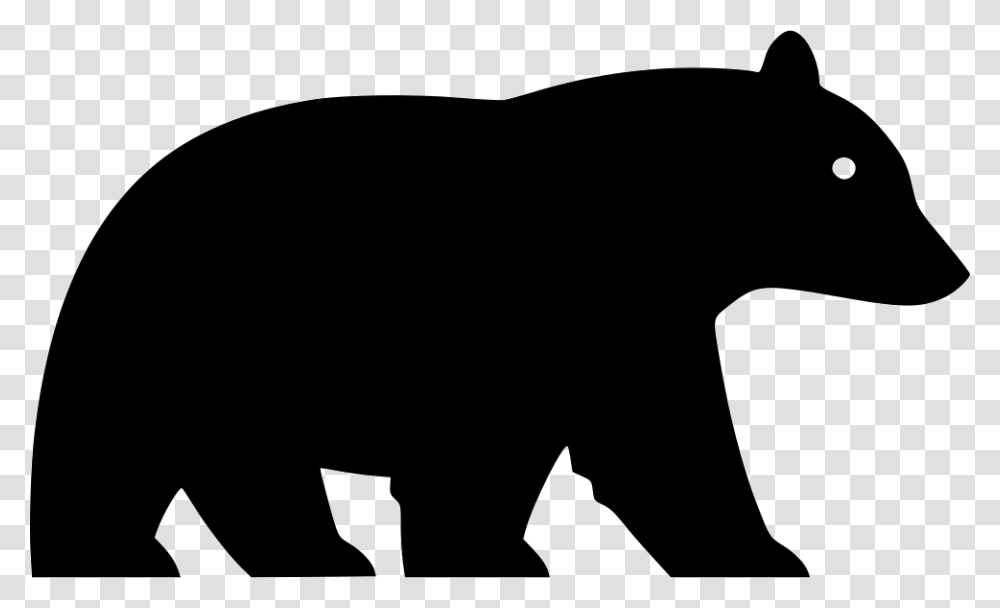 Svg Black And White Bear, Silhouette, Mammal, Animal, Wildlife Transparent Png