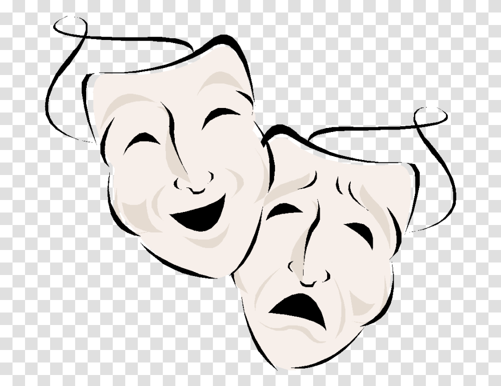 Svg Black And White How To Draw Drama Good And Evil Mask, Face, Head, Performer, Stencil Transparent Png