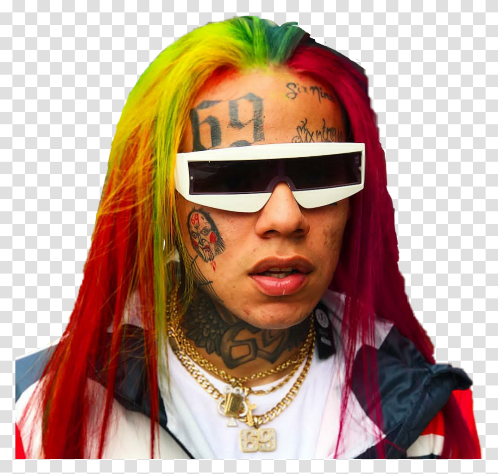 Svg Download 6ix9ine 6ix9ine Gotti Wshh Exclusive Official Music Video, Skin, Sunglasses, Accessories, Person Transparent Png